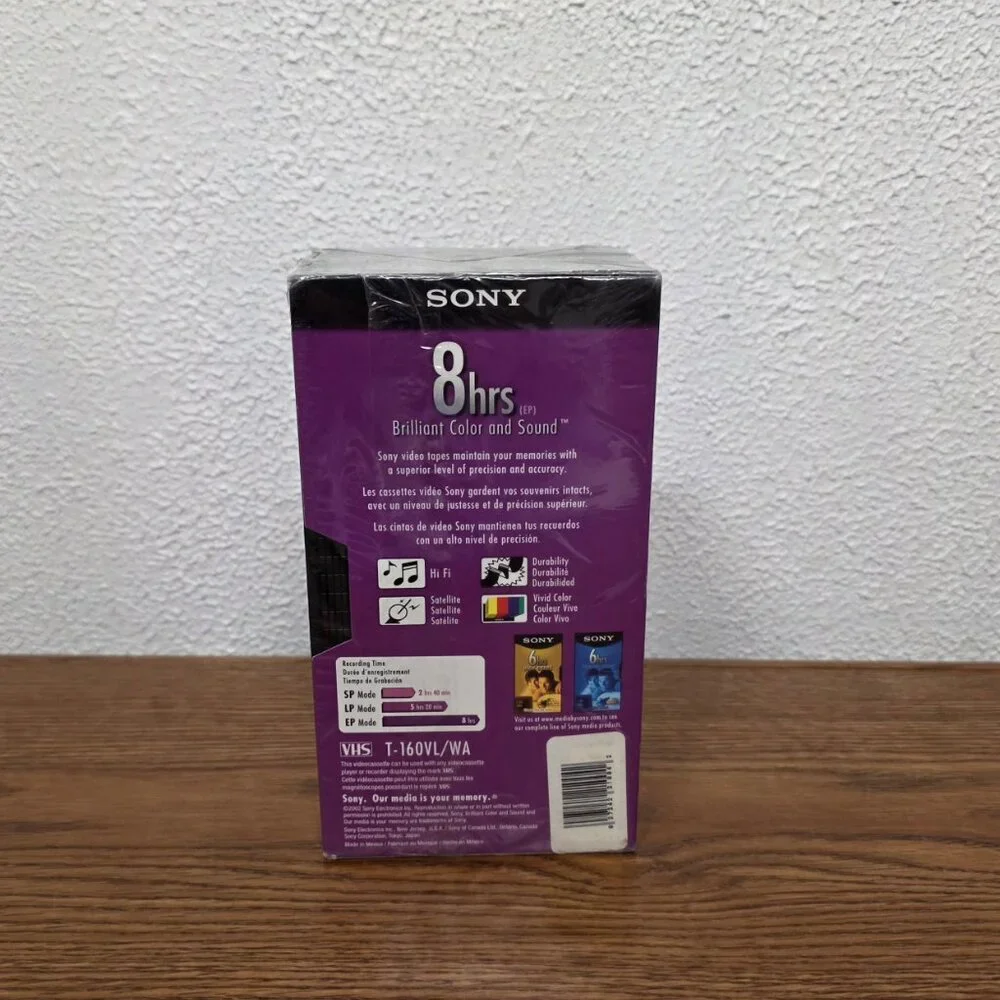 Media - Sony VHS Blank T-160 Tapes - 3 Pack - New and Sealed